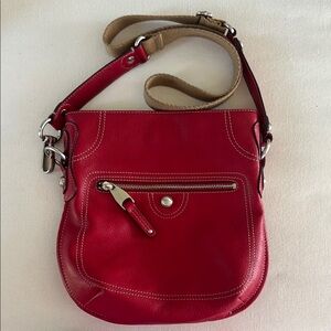 B. Makowsky Red Leather Crossbody Bag